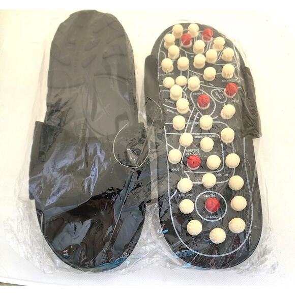 REFLEXOLOGY SANDLES/SLIPPERS-Acupuncture-Pressure Points-11" Long-Men's 10-11 - Picture 1 of 11